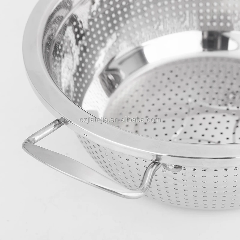 Stainless steel kitchenware steel rice/sink colander with legs