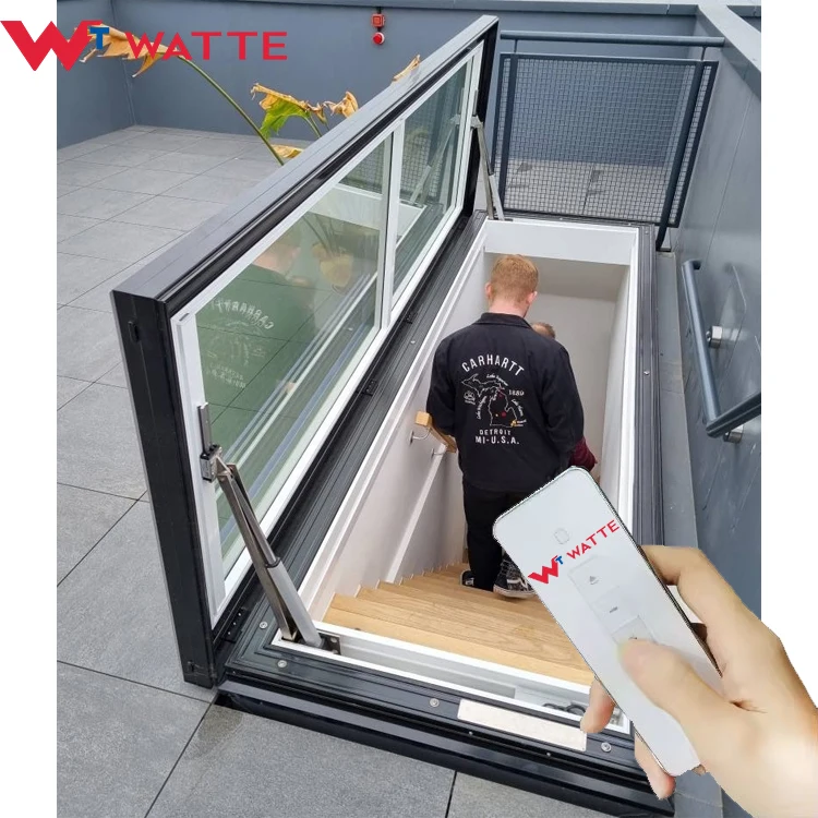 Electric Sky Roof Access Hatches Skylight Ventilation Window Motorised Open Double Glazed Glass Rooflights For Flat Roof