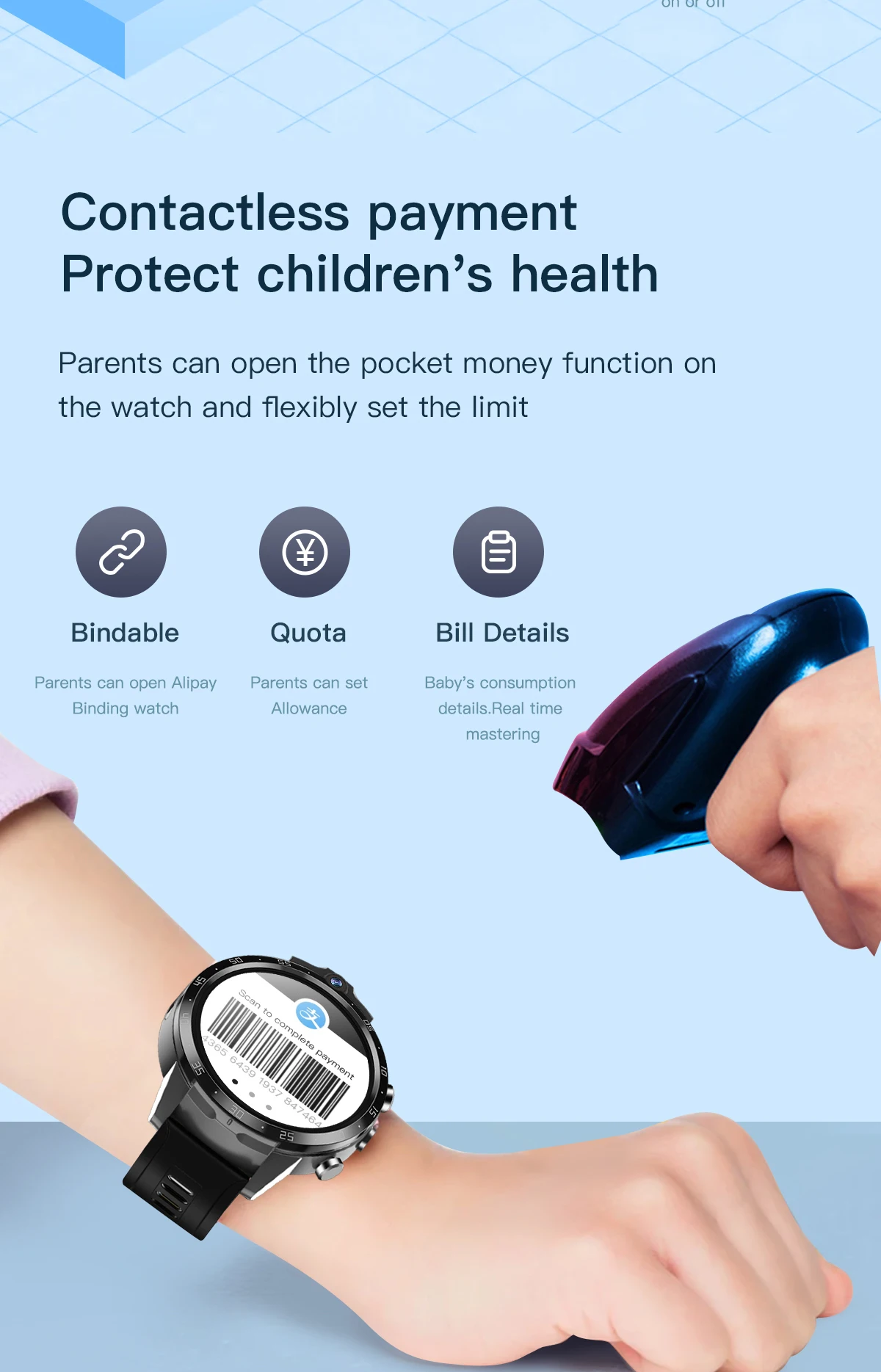 VALDUS NFC 4G Android Phone Full Screen Touch Smart Watch IP67 Waterproof WIFI Dual Camera Round X600S 4+64GB  Smartwatch