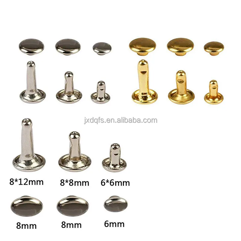 360 Sets 3 Sizes 4 colors Rivets Double Cap Rivets Metal Studs with 3 pieces Setting Tool for Leather Craft Repairs Decoration