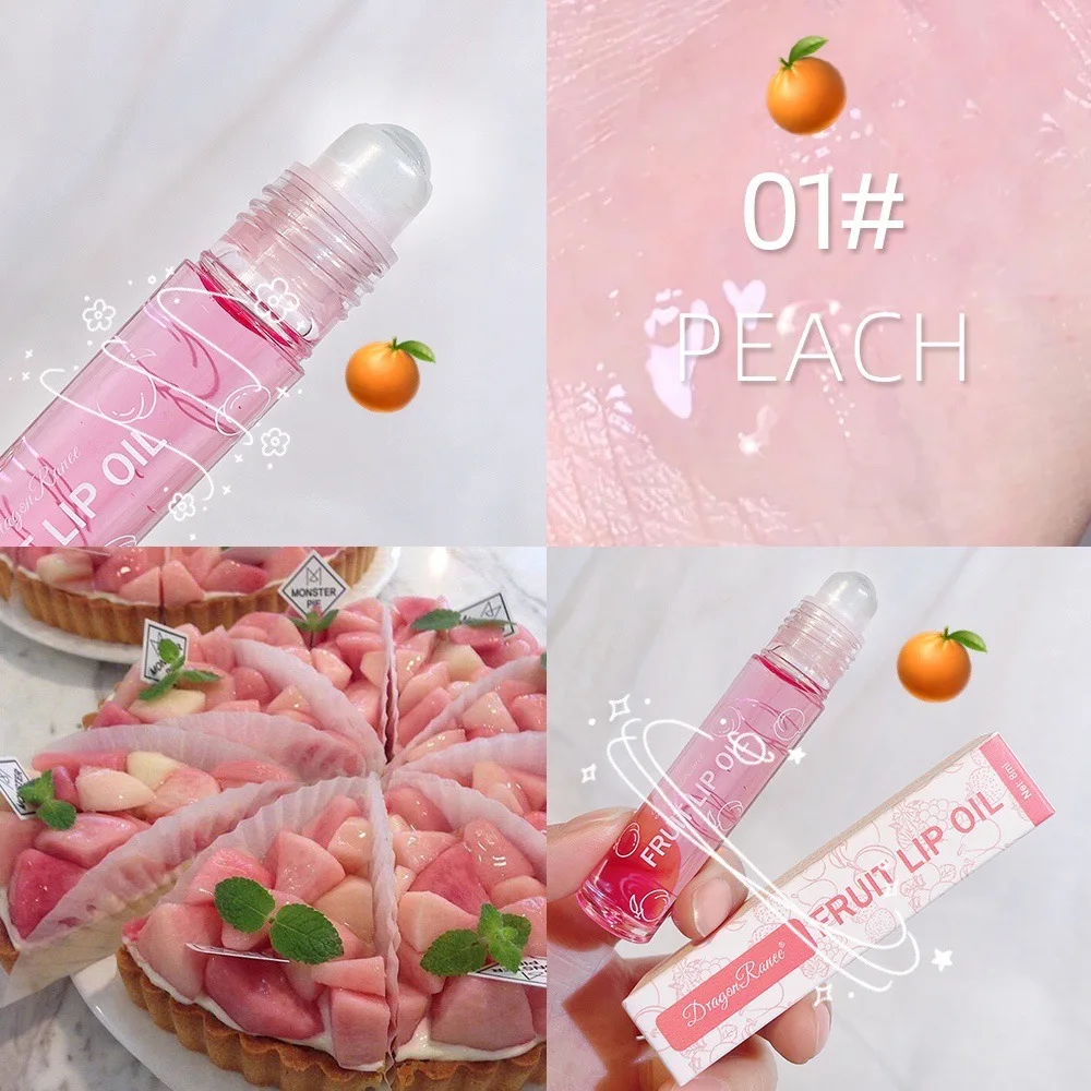 Fresh Fruit Roll-on Lip Balm Lip Makeup Primer Moisturizing Clear Transparent Oil Long Lasting Hydrating Lip Gloss