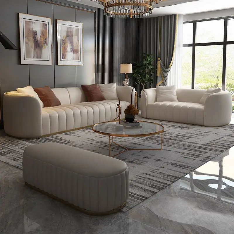 Luxury Modern European Style House Furniture Genuine Leather Sofa Living Room Sofa Furniture Home Furniture Customized Calla