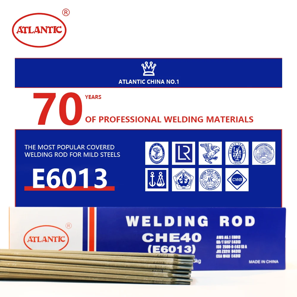 Atlantic AWS E6013 Welding Rods / 6013 Famous Brand Welding Electrodes / Atlantic Welding Electrodes