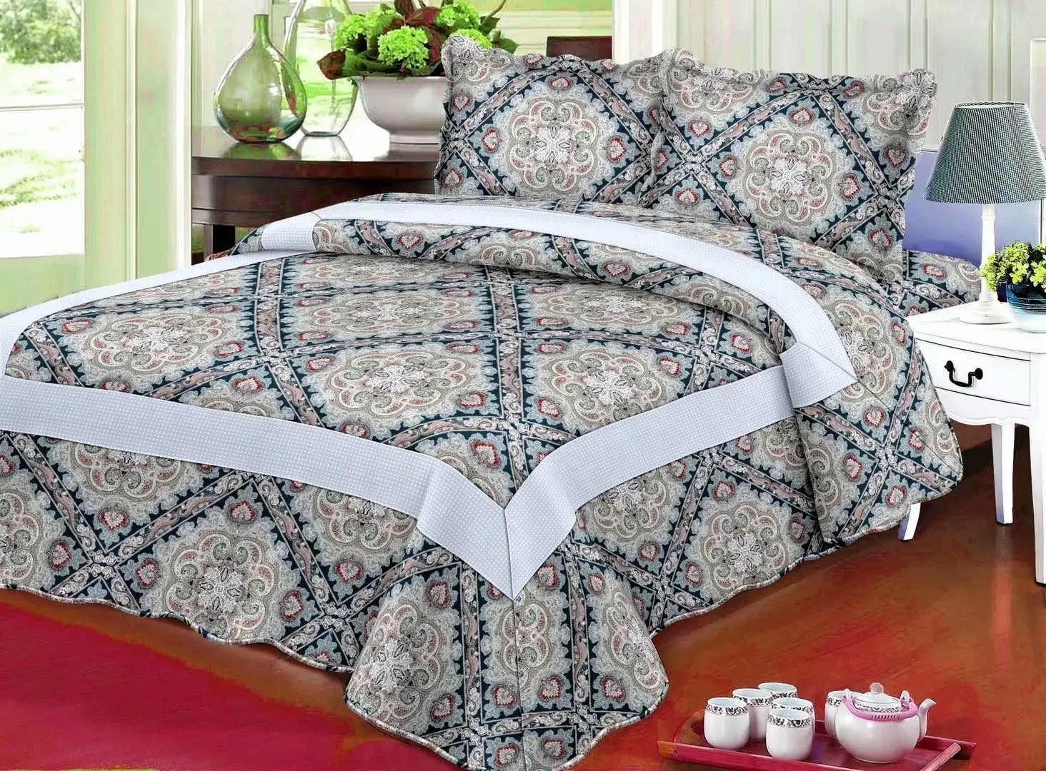 100% cotton quilted bedspread