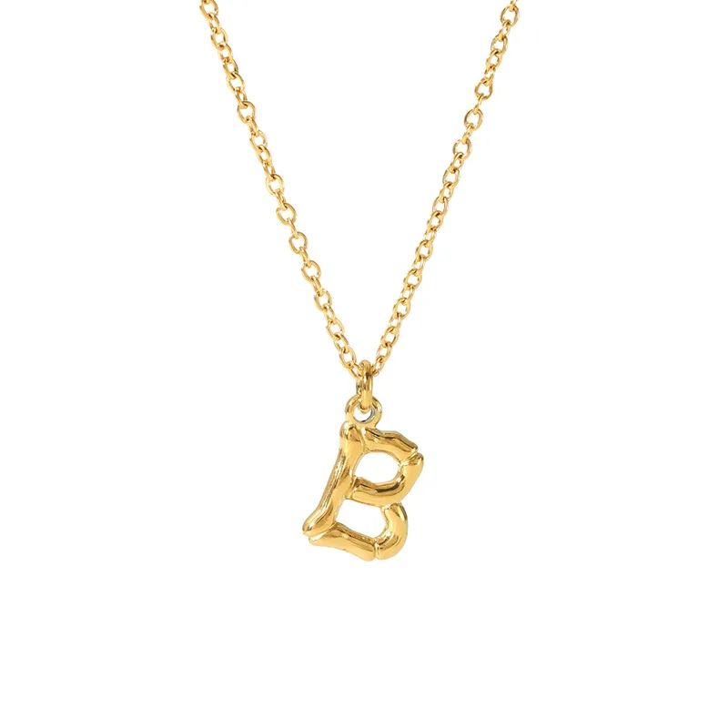 New Letters Pendant Necklaces Stainless Steel INS Style A-Z Alphabet Titanium Steel Fashion Jewelry Necklace For Woman