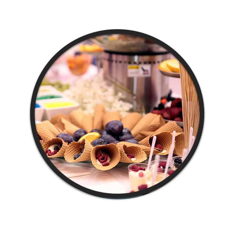 23.6 Inch 1280x1280 Touch Round Lcd Screen Dv236fbm-n00 1500 Nits Circular Digital Signage Display For Advertising Media