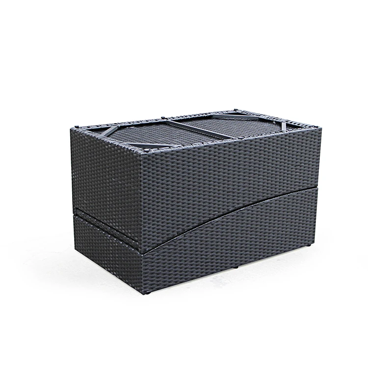 
Outdoor rattan chair lounge hotel recliner chair with storage function 