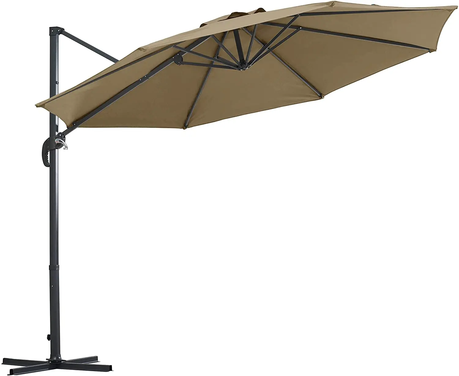 Cantilever Hanging Aluminum Umbrella Sun Umbrella with steel cross base