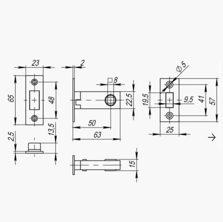 [CX-04M] Interior door Magnetic Mortise Latch Lock Bolt Through Tubular Latch backset 50mm