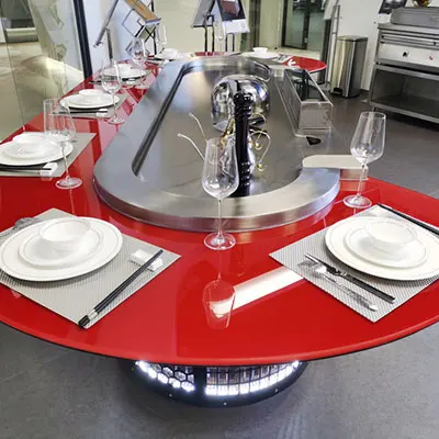 Kitchen Equipment Natural Gas Indoor and Outdoor Japanese Teppanyaki Grill Table