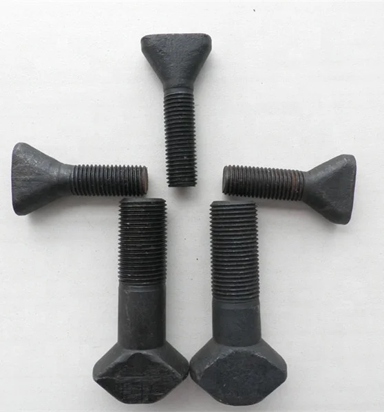 Factory Supply Carbons steel liner bolts Grade 8.8 10.9 Black Finish Railway Bolt