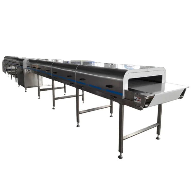 
Stainless Steel Chocolate Cooling Tunnel for Cookie Candy Healthy Chocolate Snack Enrobing Covering Machine 