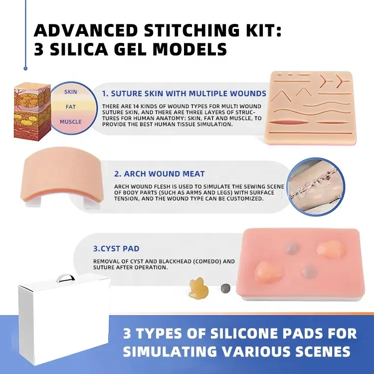 Wholesale high quality Premium High Quality Surgical Suture Practice Kit for Medical Students Suture Training with Suture Pad