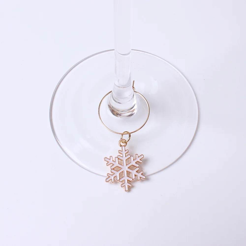 Christmas gist sets 6 style Wine Glass Charms  Wine Identification Markers for Stem Glasses Wine Tasting Party