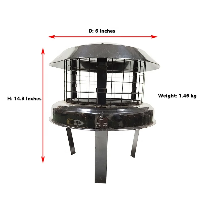 De Vielle Chimney Cowl/Chimney Cap/Chimney Cover-Powder Coated Black