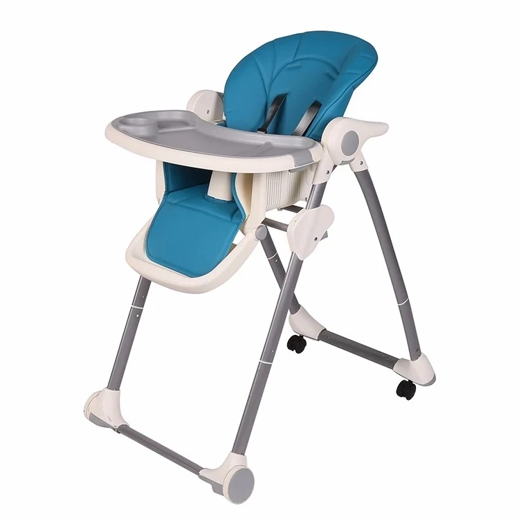 
High quality fashion design foldable Luxury Aluminum Baby Toddler Feeding High Chair highchair with tray 