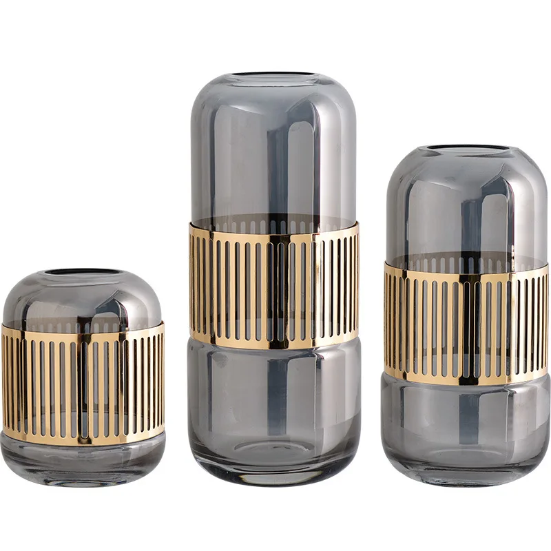 Wholesale Hydroponic Plant Tall Cylinder Glass Flower Vase Customized Glass Vase