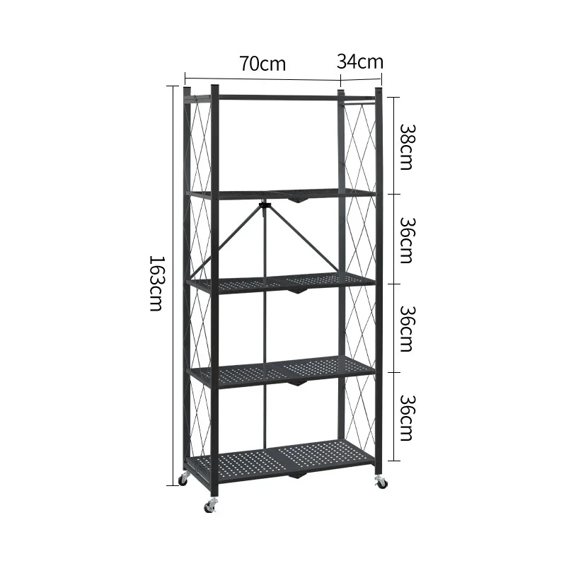 
Multifunctional Foldable Kitchen Storage Shelf Microwave Oven Rack Movable Kitchen Shelf 