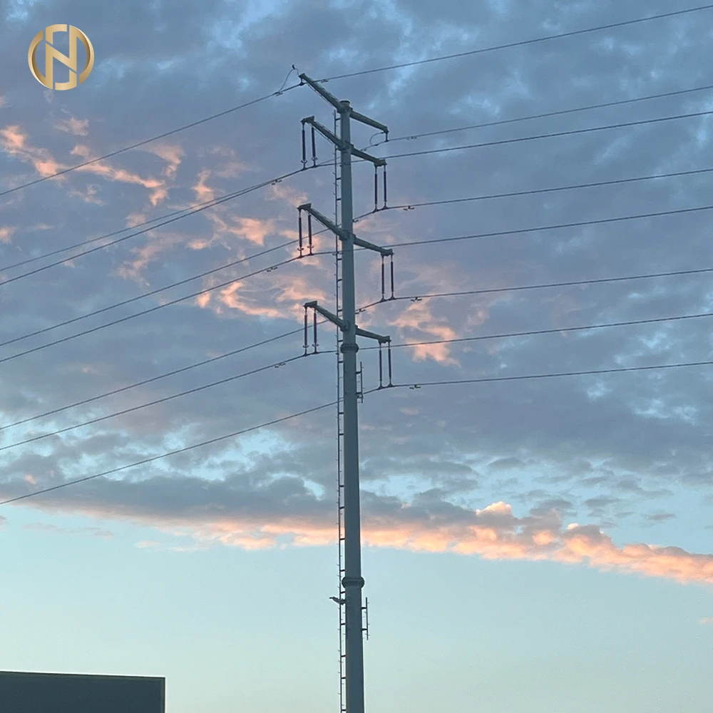 33KV Tubular Octagonal Height Equipment Electrical Distribution Galvanized Line Transmission Steel Power Pole