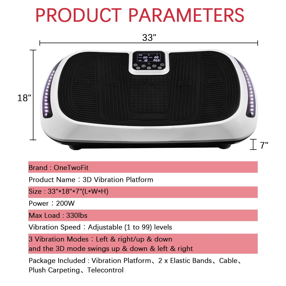 Onetwofit для домашнего использования, вертикальный массажный вибратор, вибрационная пластина, тренажер для всего тела, вибрационная пластина, машина
