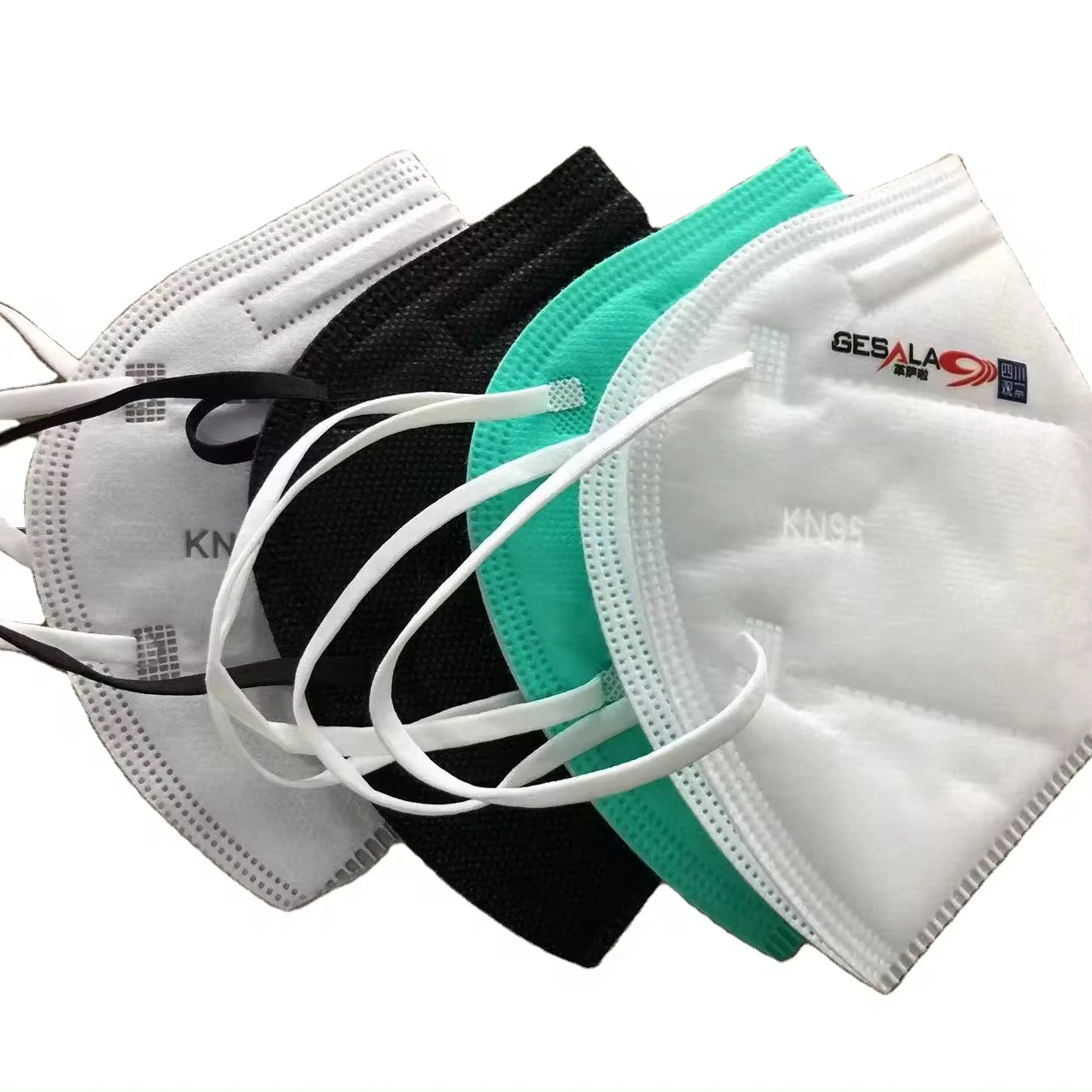 Biodegradable In Stock Black Multicolor Protective 95% Filtering 5 Layer Foldable Face Maskss Disposable Kn95 Black Facemask