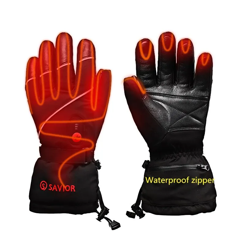 Savior 7.4V Lithium Battery Heating Gloves Electric Ski Gloves Winter Ski Outdoor Gloves Downhill Skiing Cool Winter 7.4V 7.5W