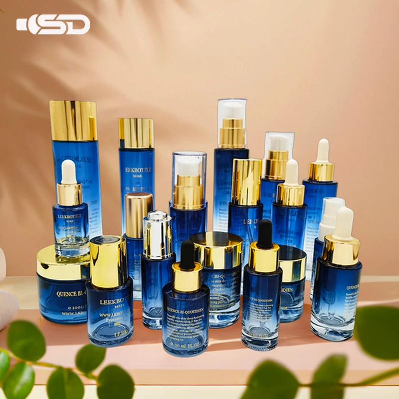 Customized Logo 30ml 50ml 100ml 150ml 200ml Empty Pump Cosmetics Packaging Glass Containers Skincare Toner Bottle