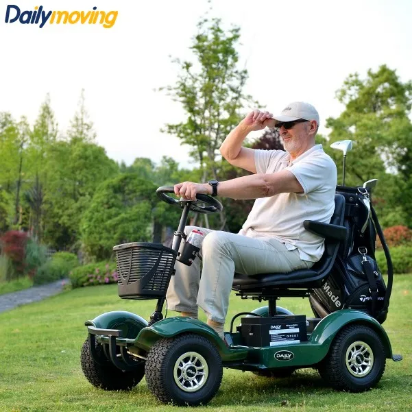 Motor golf trolley lithium battery golf carts 4 wheel single seat golf buggy with ce certificate