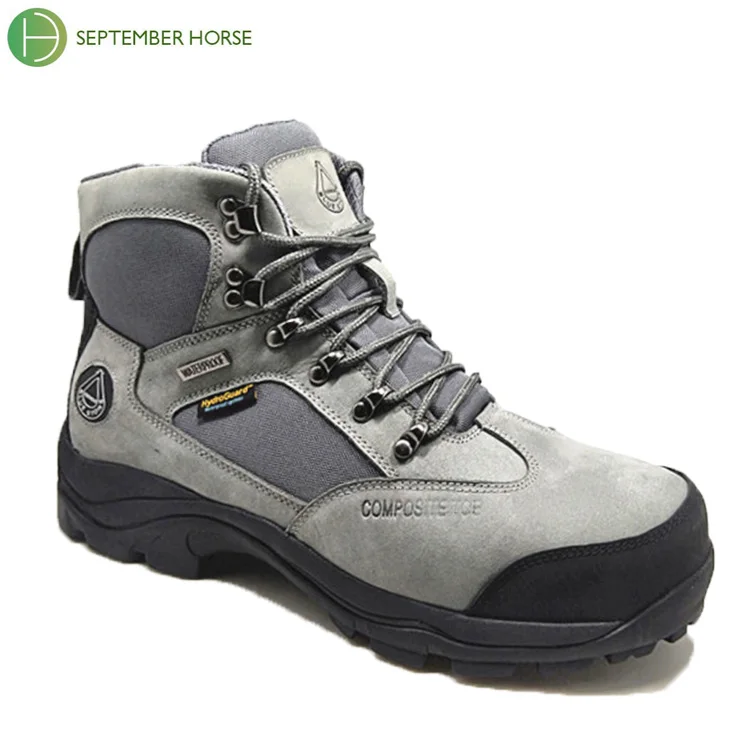 Waterproof Composite toe Grey Nubuck leather work Insulation safety shoes