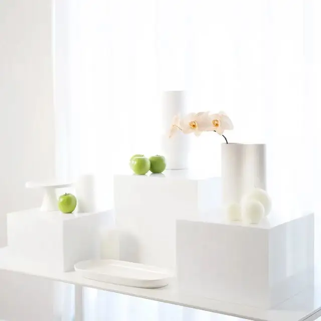 White Acrylic Riser for food Wedding Cube Display Risers Lucite Square Food Acrylic Food Display Stand