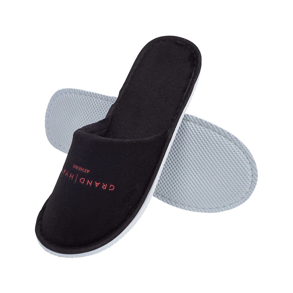 Hotel Supplies Customized Logo Closed Toe Disposable Slippers For Hotel