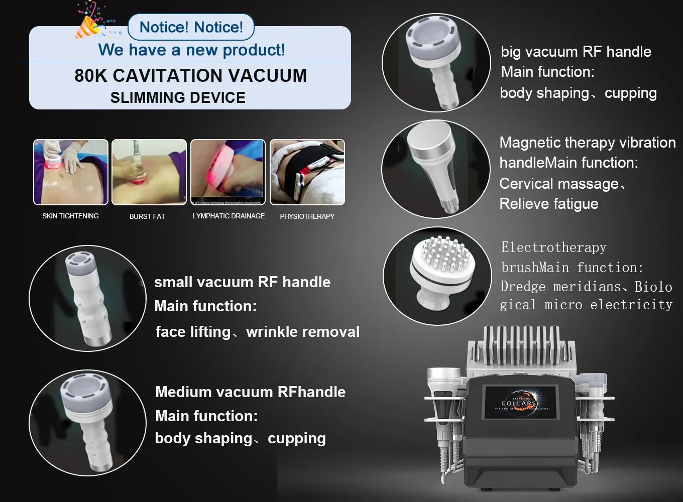 Ultrasonic Cavitation Machine Ems Ultrasonic Lipo Laser System Weight Loss Good Price 80khz Desktop Ce Face Lifting 7 Handles