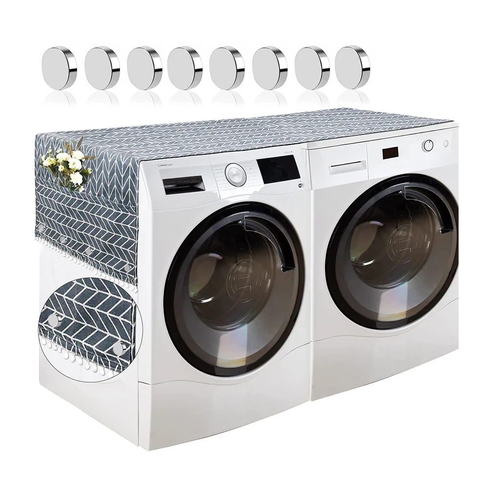 79 X 22 Inch Washer And Dryer Covers Magnet Non-Slip Washing Machine Top Cover With 8 Storage Pocket