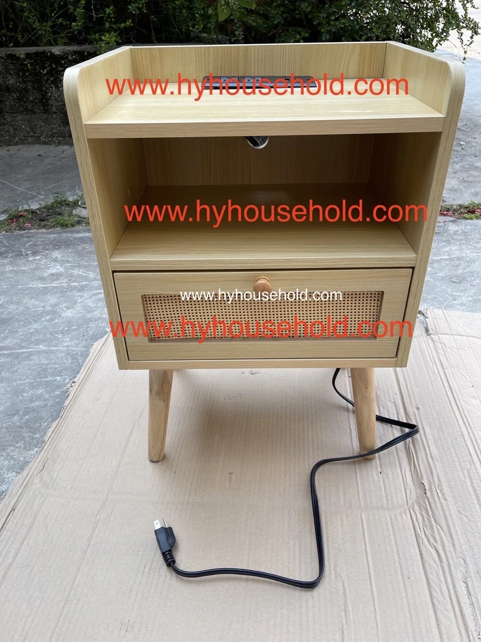 Side End Table Frame, Bedside Table Nightstand with Drawer, Open Storage Shelf and Metal Home Furniture Bedroom Furniture Modern