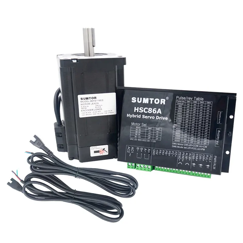 Длина двигателя 118 мм, высокоточный nema 34 8,5, двигатель с замкнутым контуром и Кодировщик 2HSS86H HSC86H