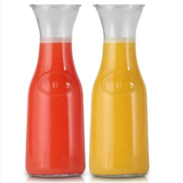 cold drinking juice glass bottle wide mouth bottle jar carafe decanters for beverage