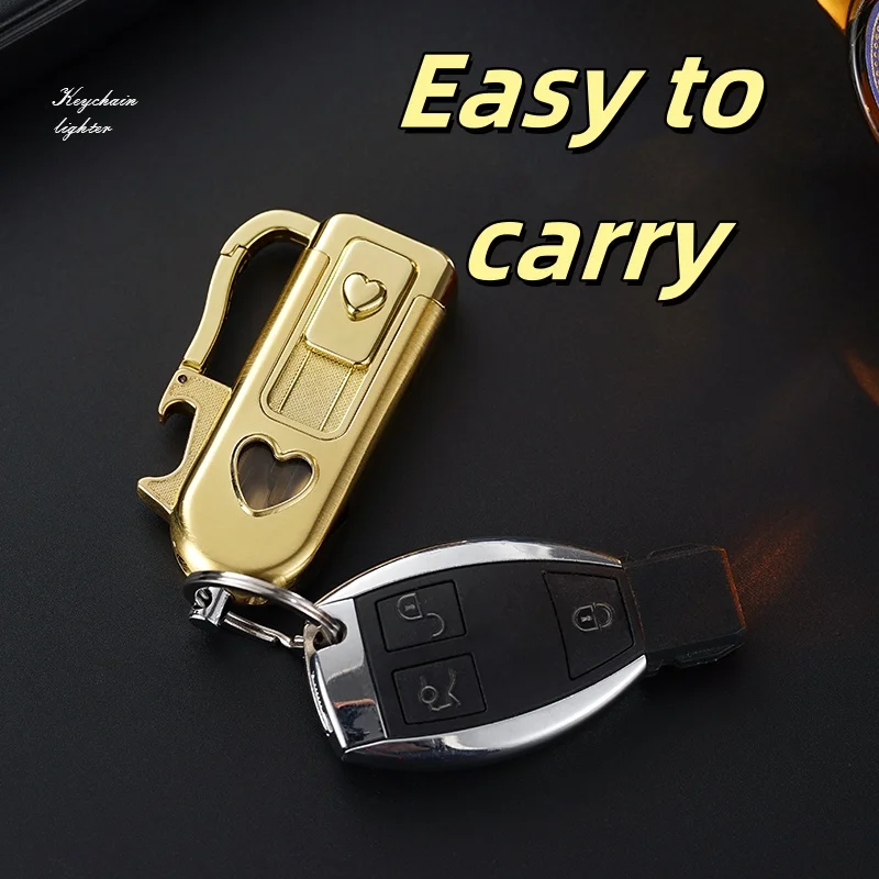 Multi Functional Windproof Lighter, Built-in bottle Opener, Green Flame With Visible inflation Window