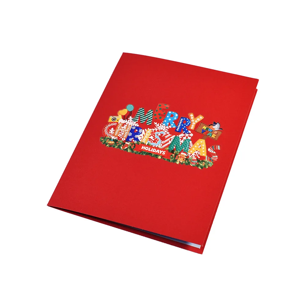 Good High Quality Wholesale 3D Pop-Up Card Santa Claus Riding Motorcycle Anniversary Greeting Card for Christmas