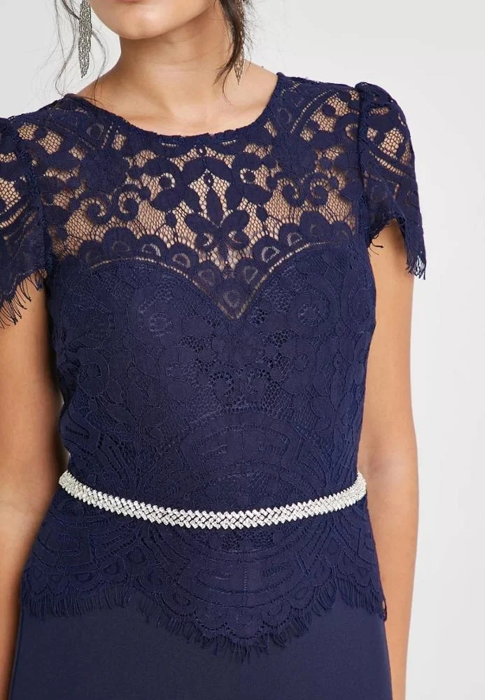 Fightail Evening Dress Women Embroidered Navy New 2023 Summer Evening / Formal Dresses Short Floral Pattern Trumpet Mermaid