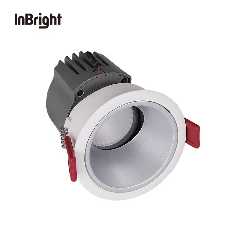 Commercial Antiglare 9W 12W 15W LED Spotlight White Black Chrome Reflector Dimmable Round LED Recessed Downlight Spot Light