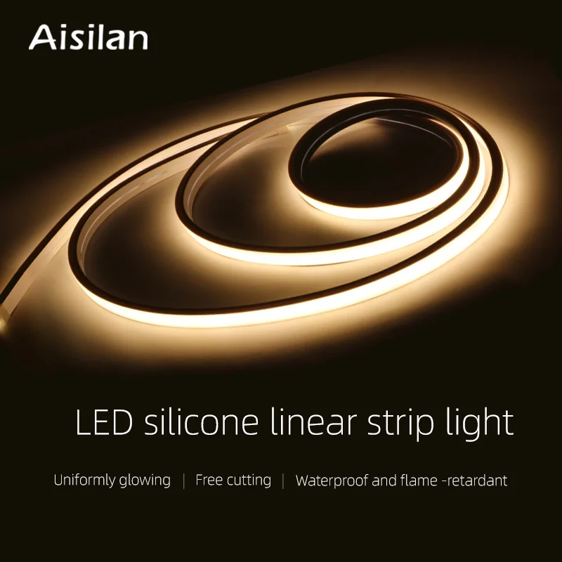 Aisilan 2022 room DALI APP dimmable 220v 5 meter 10 meter waterproof  24v  silicon cover smd 2835 led strip light
