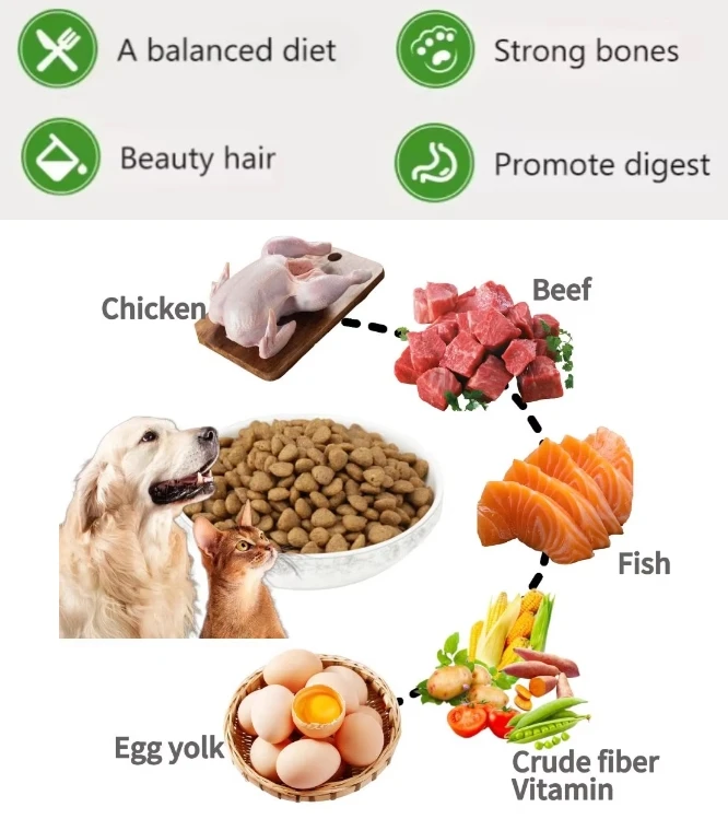 Wholesale ODM/OEM High Nutritional Dog Cat Food Customized Formula Staple Dry Food for Pets