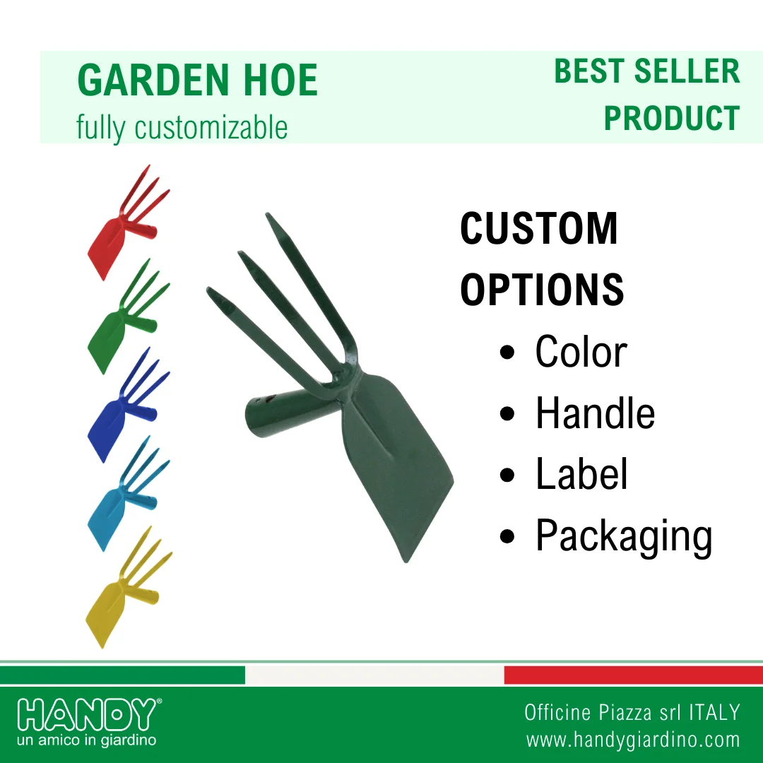 Best quality garden hand tool small fork 3 tines in steel and certificated wood handle for gardening