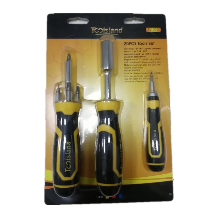 Coming new trending product 2023 20 PCS Tool Set with LED Screwdriver Set & Universal Socket Set & Precision Screwdriver