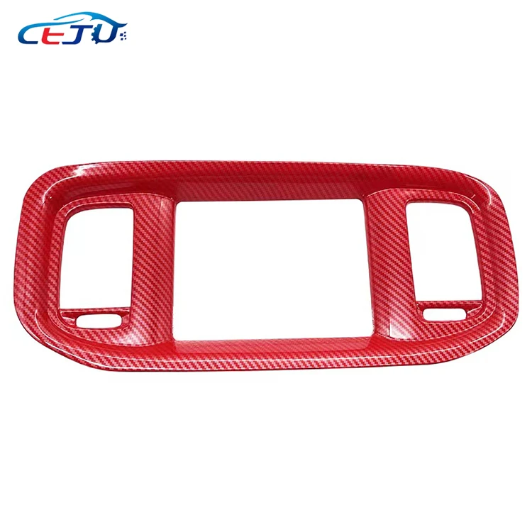 Car Accessories Car Air Conditioning Outlet Decoration Dashboard DVD Navigation Screen Frame Cover Trim For Dodge Charger 2015+