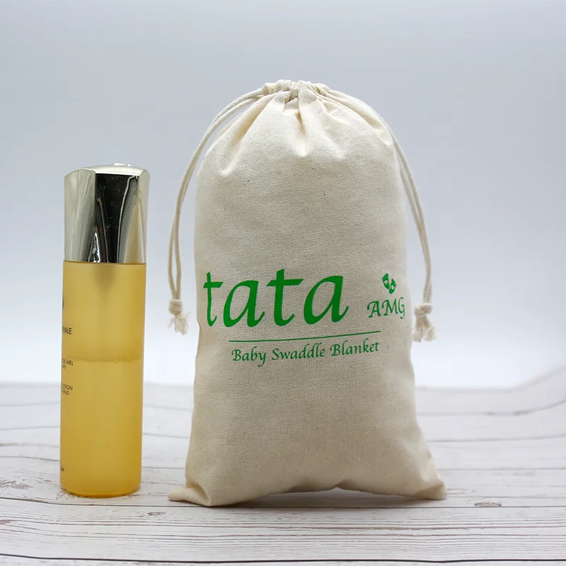 Wholesale Eco Friendly Promotional Storage Muslin Bag Natural Cotton Dust Drawstring Pouch Bag