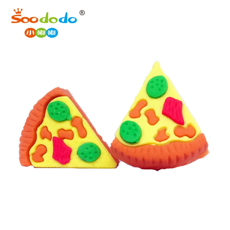 Soododo Stationery Food Pizza Eraser Kindergarten Toys
