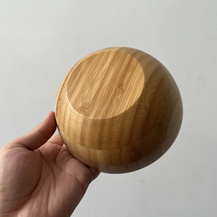 5.5 inch eco friendly bamboo salad fruit bowl for kitchen