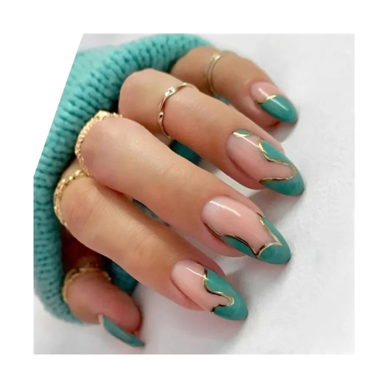 Beautytop wholesale acrylic French almond short press on nails wholesale