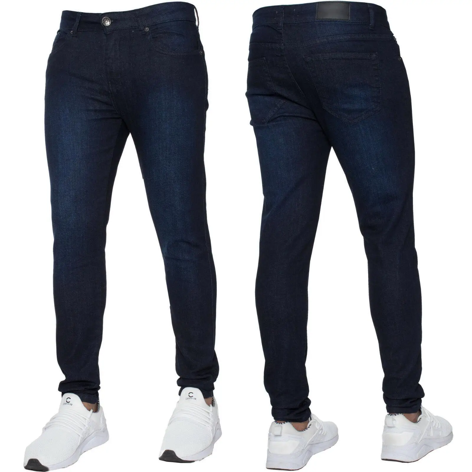 Supplier of international brands---Custom Made tapered  Skinny Stretch jeans for men slim fit pants tapered men jeans trouser